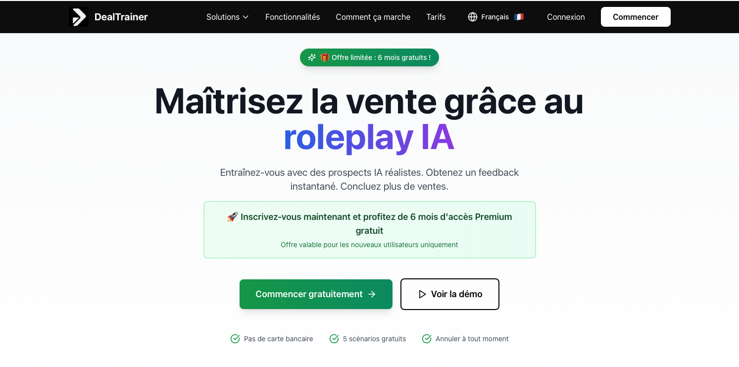 Capture de Deal Trainer